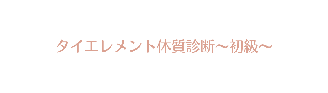 タイエレメント体質診断 初級